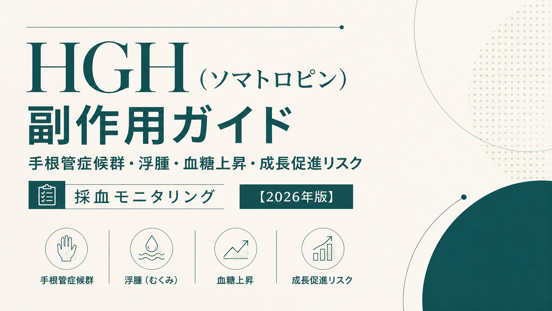 HGH(ソマトロピン)副作用ガイド｜手根管症候群・浮腫・血糖上昇・成長促進リスク・採血モニタリング【2026年版】