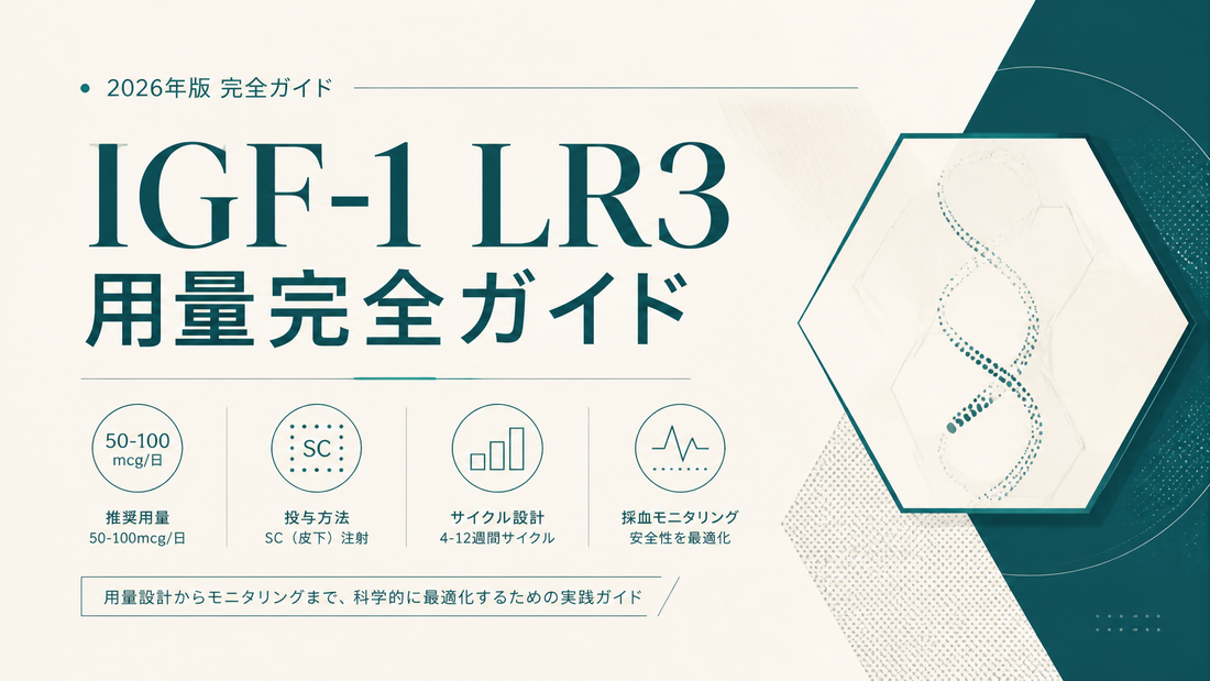 IGF-1 LR3用量完全ガイド｜50-100mcg/日・SC注射・サイクル設計・採血モニタリング【2026年版】