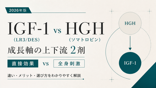 IGF-1(LR3/DES) vs HGH(ソマトロピン)｜成長軸の上下流2剤・直接効果vs全身刺激・選び方【2026年版】
