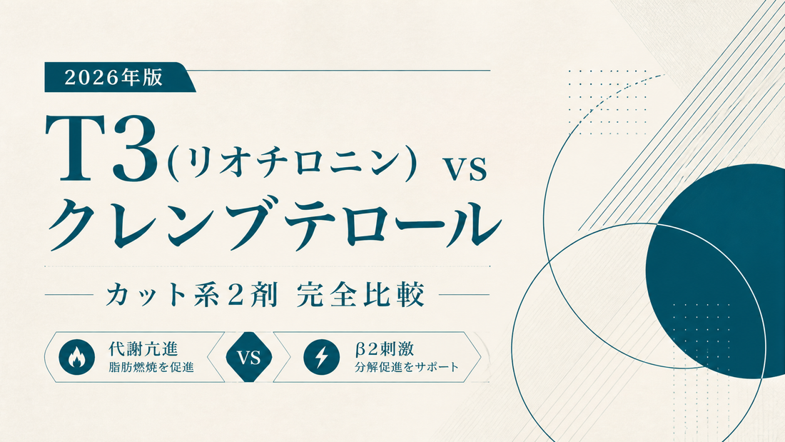 T3(リオチロニン) vs クレンブテロール｜カット系2剤完全比較・代謝亢進vsβ2刺激・適性差【2026年版】
