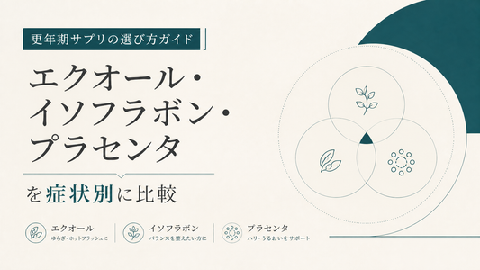 更年期サプリの選び方ガイド｜エクオール・イソフラボン・プラセンタを症状別に比較