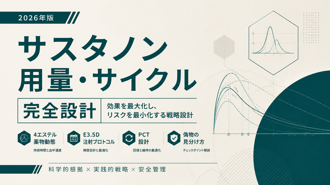 サスタノン用量・サイクル完全設計｜4エステル薬物動態・E3.5D注射・PCT・偽物見分け方【2026年版】