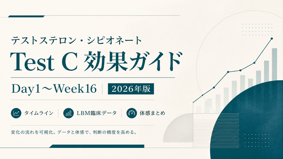 テストステロン・シピオネート(Test C)効果ガイド｜Day1〜Week16タイムライン・LBM臨床データ・体感【2026年版】