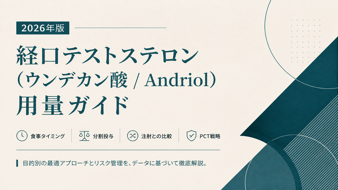 経口テストステロン(ウンデカン酸/Andriol)用量ガイド｜食事タイミング・分割・注射比較・PCT【2026年版】